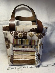 Handmade Artisan Floral Drawstring Tote Shoulder Bucket Boho StyleBag NWOT * - Picture 1 of 10