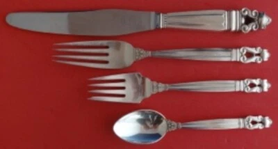 Ajuste(s) de plata esterlina tamaño cena bellota de Georg Jensen 4 piezas mango corto Foto 1 de 2