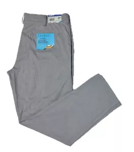 NWT- Savane Slim Fit Men’s Pants Size 38 X 32 Flat Front Premium Flex Waist - Picture 1 of 5
