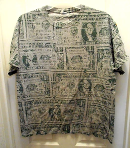 Camiseta De Colección Billetes de Dólar Y2K Dinero Camisa Port & Company Estampado Completo XL - Imagen 1 de 9