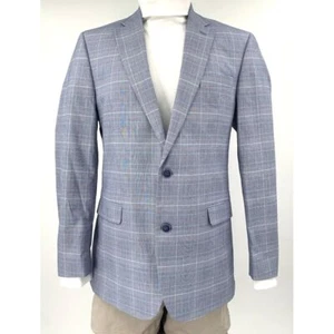 Tommy Hilfiger THFlex Gray Plaid Single Breasted Men's Blazer Size 42 Long - Picture 1 of 15
