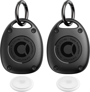 (2 Pack) for Airtag Keychain Holder Case | IPX8 Waterproof, Ultra-Compact | Port - Picture 1 of 12