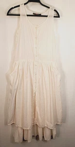 Vintage Outback Red Prairie dress white cotton button up & full under skirt M - Picture 1 of 5