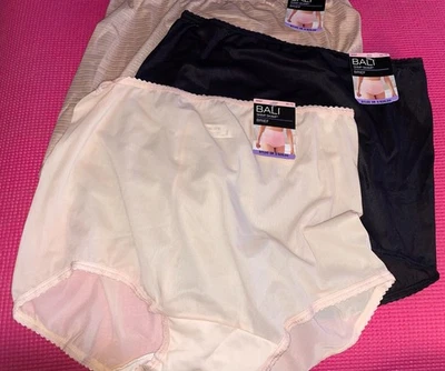 Lot of 3 Bali 2633 Skimp Skamp Briefs Panties Size 3XL/10 black/taupe/nude - Image 1 of 4
