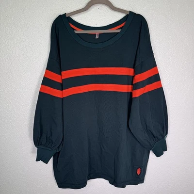 Free People Movement Post Up Capa Mujer Rayas Medianas Cuello Redondo Sudadera Talla Grande Foto 1 de 4