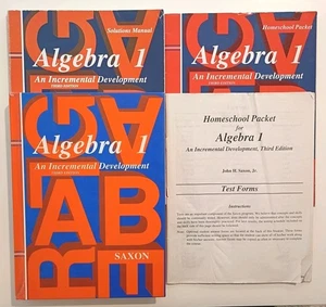 Saxon Algebra 1 Textbook Solutions Manual Homeschool Packet Tests 3E Complete  - Picture 1 of 2