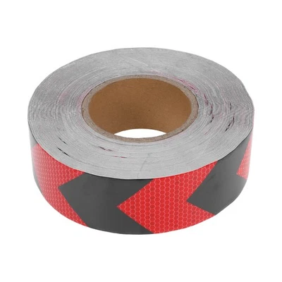 Nastro Riflettente 45m x 50mm Rosso/Nero PVC per Sicurezza 1 Pz - Immagine 1 di 4