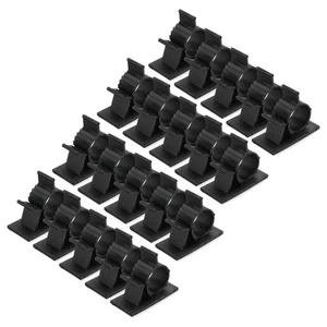 25Pcs Cable Management Clips, 17-20mm Dia Self Adhesive Nylon, Adjustable Black - Afbeelding 1 van 5