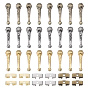 36Pcs 3 Colors Bolo Tie Tips Replacement End Caps Kit with Slides, Clasps and... - Picture 1 of 7