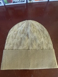 Michael Kors Gold Glitter Knit Beanie Winter Cap  - Picture 1 of 2
