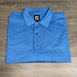 Footjoy Mens Golf Polo Shirt (XL) Tall Blue Classic Desert Island Sleeve B13 - Picture 1 of 16