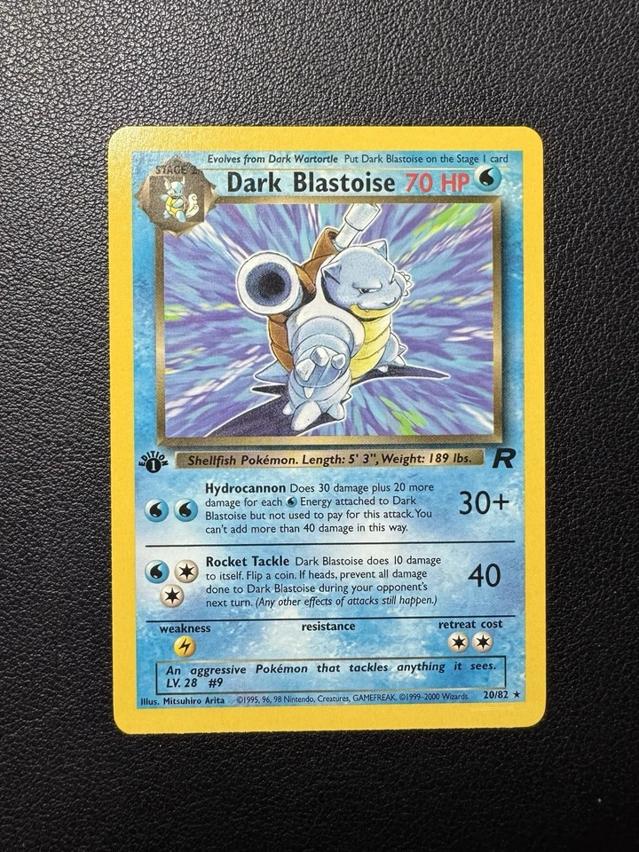 Dark Blastoise 20/82 1st Edition Non 1999-2000 Team Rocket Pokemon Card TCG NM - Image 1 of 4