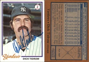 Dick Tidrow Signed 1978 Topps #179 Card New York Yankees Auto AU Autograph Den - Picture 1 of 1