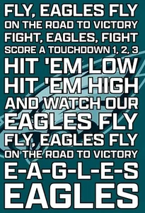 (2) Philadelphia Eagles Fly Eagles Chant Waterproof Vinyl Stickers 5x3.6 Decals - Picture 1 of 1