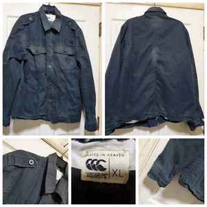 Canterbury New Zealand Jacket Mens XL Green Rugby Field Utility Military Canvas - Picture 1 of 23