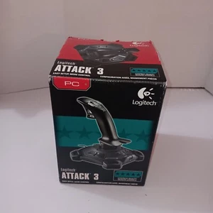Logitech ATTACK 3 Video Game Flight Joystick Controller USB 2.0 Wired For PC - Picture 1 of 3