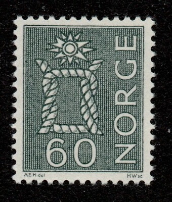 Norway Scott 426 Regular Issue 1963 Boatswain's Knot 60o MNH L1 - Image 1 of 2