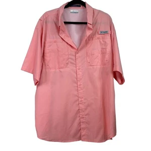 Camicia Columbia Uomo TAMIAMI Rosa Salmone PFG Sport Ventilata con Bottoni Taglia XL - Foto 1 di 10