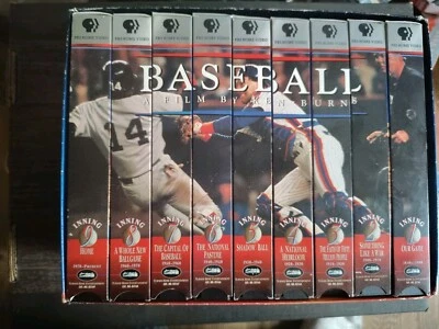 Baseball: A Film by Ken Burns VHS Boxed Set 1997 9-Tape Set WORKS - Image 1 of 4