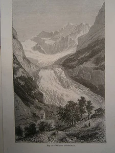 gravure Glacier de Grindelwald Suisse - Imagen 1 de 1