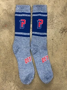 Detroit Pistons NBA Mens Large Socks Fits 6-12 PKWY Varsity Crew Royal Red - Picture 1 of 1