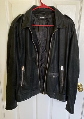 Chaqueta de cuero negra para hombre The Kooples talla L grande Foto 1 de 4