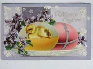 Antike geprägte Osterküken & Eier Postkarte Raphael Tuck um 1910 PC1 - Bild 1 von 2