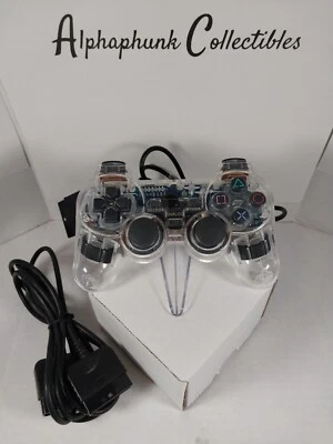 Clear PlayStation 2 PS2 Controller w/ 6ft Extension Cord TESTED - Image 1 of 4