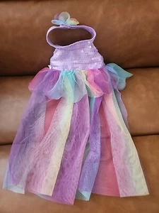 Build A Bear Rainbow Sequin Halter Dress BAB Rainbow Tulle Sequin Halter Dress - Picture 1 of 3