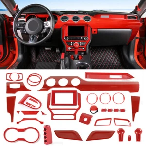 Red Full Set Interior Decoration Trim Kit For Ford Mustang 2015 2016 2017 - 2020 - Picture 1 of 11