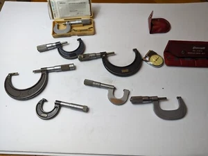 Machinist Micrometer Lot Of 8 - Starrett Brown Sharp Lufkin Mitutoyo  - Picture 1 of 24