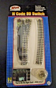 Atlas N Scale Standard Right Remote Switch Code 80 Nickel Silver Track #2701 - Picture 1 of 3