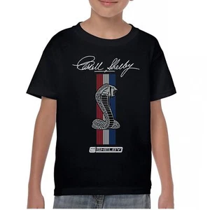 Shelby Cobra Logo Youth T-shirt Mustang GT500 Performance Powered by Ford Kids - Picture 1 of 22