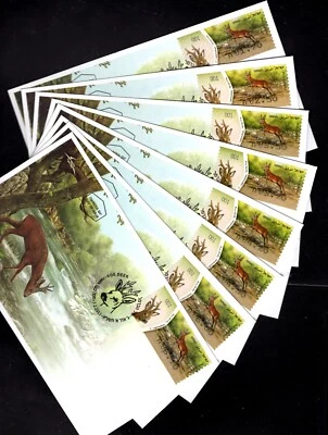 ISRAEL FDC 2011  ROE DEER ATM MACHINE LABEL #001 SET OF 8. x46011 - Image 1 of 2