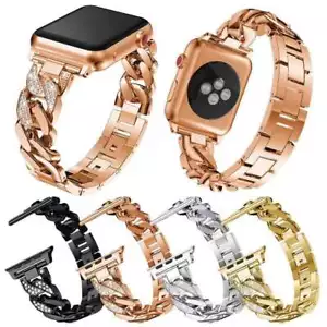 For Apple Watch Strap Series 8 7 SE 6 5 4 3 2 49mm Bling Diamond Bracelet Band - Picture 1 of 19