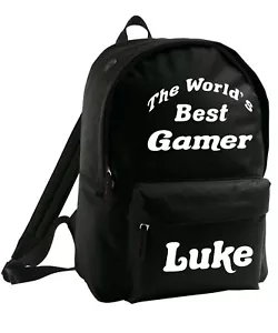 Kinder Tasche personalisiert Gamer Rucksack Name hinzufügen Mädchen Jungen Spielekonsole Weihnachtsgeschenk - Bild 1 von 11