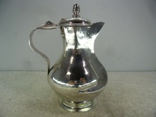 Italian Arts & Crafts Solid Silver Handmade Hammered Water Jug