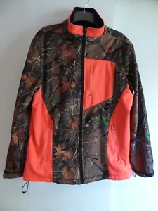 Trail Crest Womens XL Mossy Oak and Bright Orange Soft Shell Outdoor Jacket - Picture 1 of 6