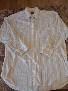 Vintage PANHANDLE SLIM Tan PEARL SNAP Button-Front WESTERN Shirt Mens Size 19-35 - Picture 1 of 12