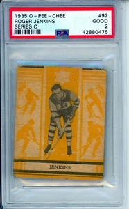 1935 O-Pee-Chee OPC Roger Jenkins Series C Boston Bruins #92 PSA 2 - Picture 1 of 2