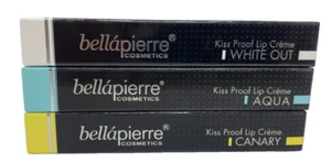 NEW 3x BELLAPIERRE COSMETICS KISS PROOF LIP CREME MIXED SET - Picture 1 of 1