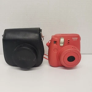 Fujifilm Instax Mini 8 Instant Film Camera Raspberry Red w/ Black Case (WORKING) - Picture 1 of 13