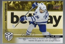 2021-22 Upper Deck Game Dated Moments Gold /100 Auston Matthews #31