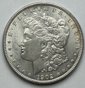 1902 P Morgan Silver Dollar High Grade Au+ Coin