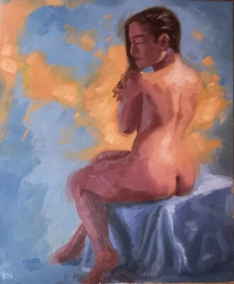 GEMÄLDE - AKT - EROTIK - EXPR- REALISMUS - UNIKAT - Öl auf Leinwand 60 x 50cm - Bild 1 von 4