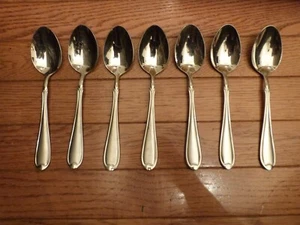 7 SUMMERSET FROST 18/10 Stainless Wallace OVAL SOUP SPOONS 7" EUC - Picture 1 of 4