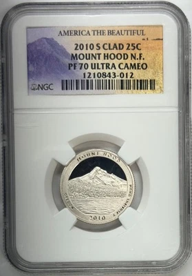 2010-S Clad 25C NGC Mount Hood NF PF70 Ultra Cameo - Image 1 of 2
