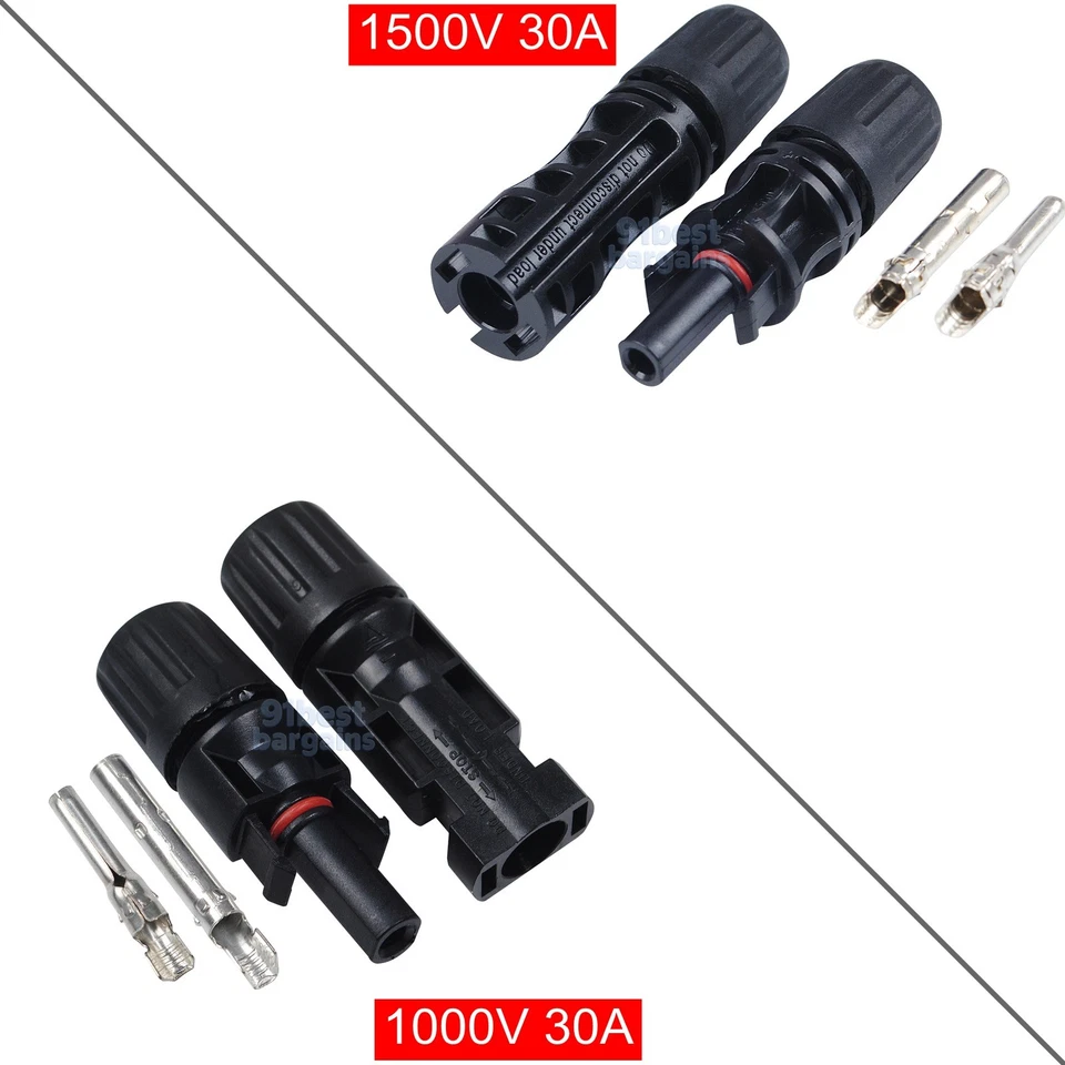 Lote Conector Solar Para MC4 1500V / 1000V 30A Resistente UV IP67 Macho Hembra - Imagen 1 de 1