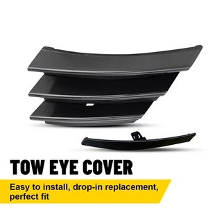 Front Bumper Tow Hook Eye Cover Primed Black Fits Lexus 2016-2018 ES300h ES350 - Picture 1 of 11