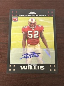 2007 TOPPS CHROME PATRICK WILLIS CERTIFIED AUTO AUTOGRAPH ROOKIE CARD #TC240 - Picture 1 of 2